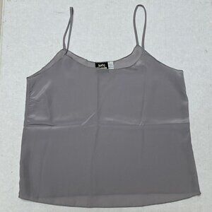 Judy Knapp Satin Tank Top Womens Medium Lightweight Gray Y2K Feminine Flowy